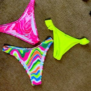 Bundle of Neon Swimsuit Bottoms